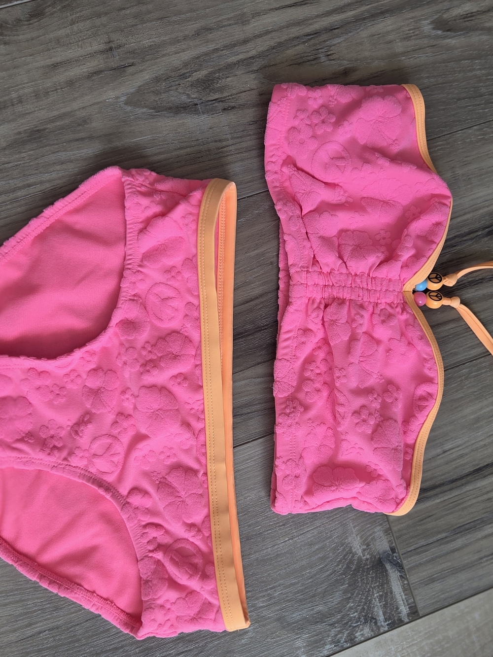 Justice Pink Bikini with Orange Trim - Girls